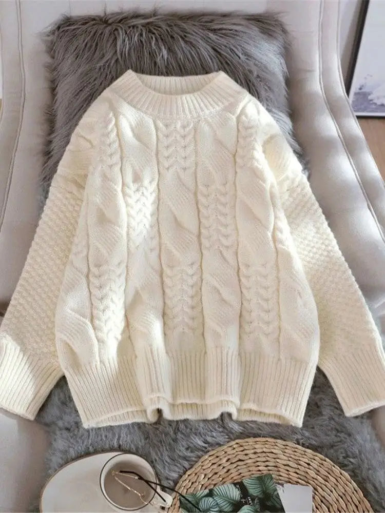 2022 Spring autumn Sweater Women Spring winter Solid Knitting Pullovers Oversize Basic Black Blue White Jumper pull femme ZY6467