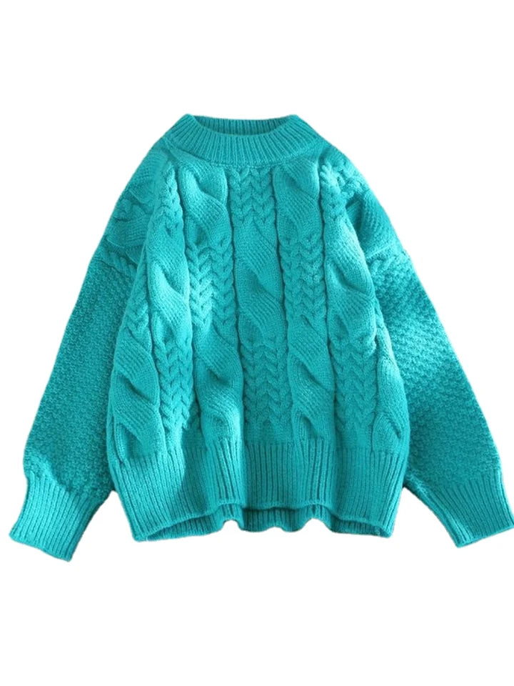 2022 Spring autumn Sweater Women Spring winter Solid Knitting Pullovers Oversize Basic Black Blue White Jumper pull femme ZY6467