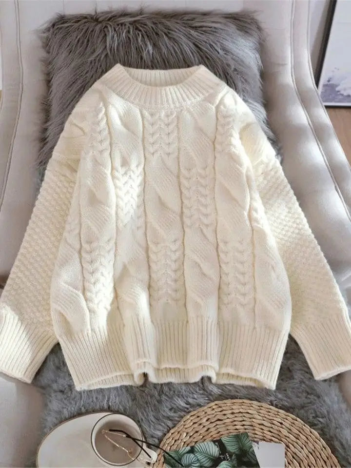 2022 Spring autumn Sweater Women Spring winter Solid Knitting Pullovers Oversize Basic Black Blue White Jumper pull femme ZY6467