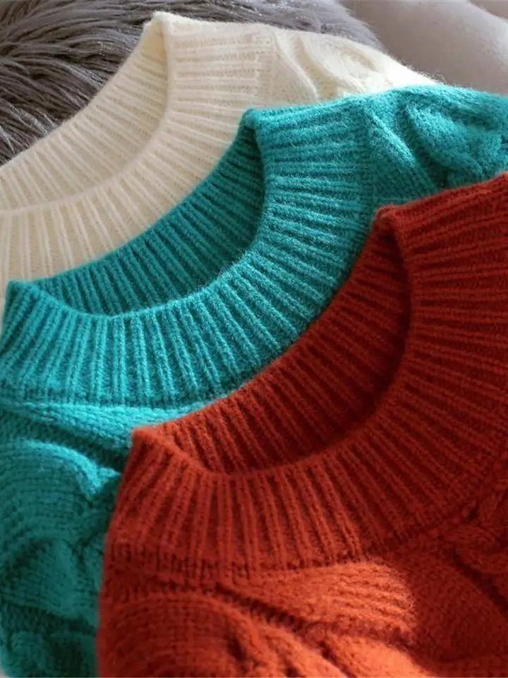 2022 Spring autumn Sweater Women Spring winter Solid Knitting Pullovers Oversize Basic Black Blue White Jumper pull femme ZY6467