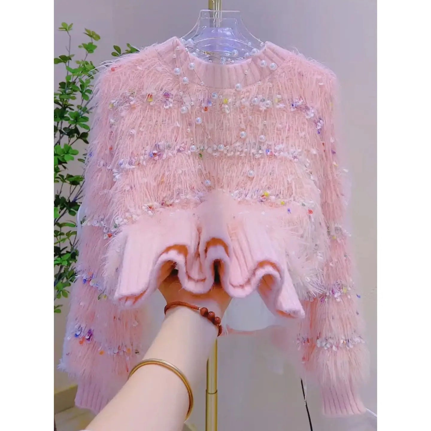 Colorful Dot Knitted Soft and Thick Sweater for Women in Autumn and Winter Slim Korean Version Loose Top
